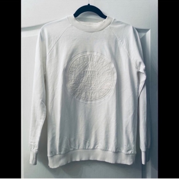 BALMAIN embossed logo white sweater 38 - Picture 1 of 8